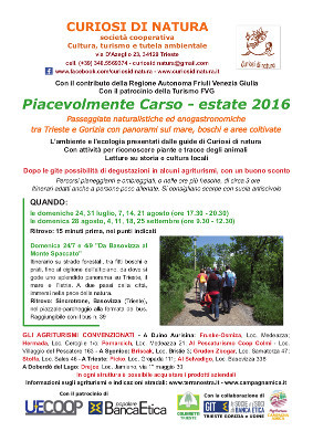 depliant Piacevolmente Carso estate 2016