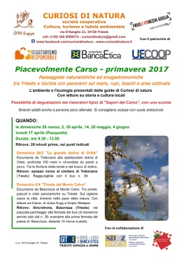 depliant Piacevolmente Carso primavera 2017